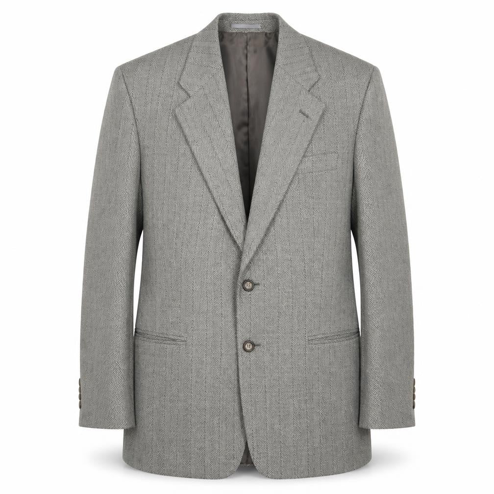 Front view of Burton men’s brown wool jacket suit jacket, size L