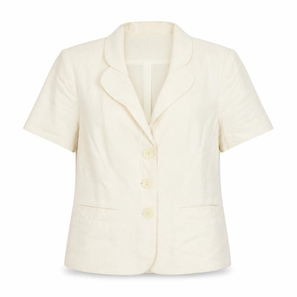 Front view of BHS women’s ivory jacket, size UK 14