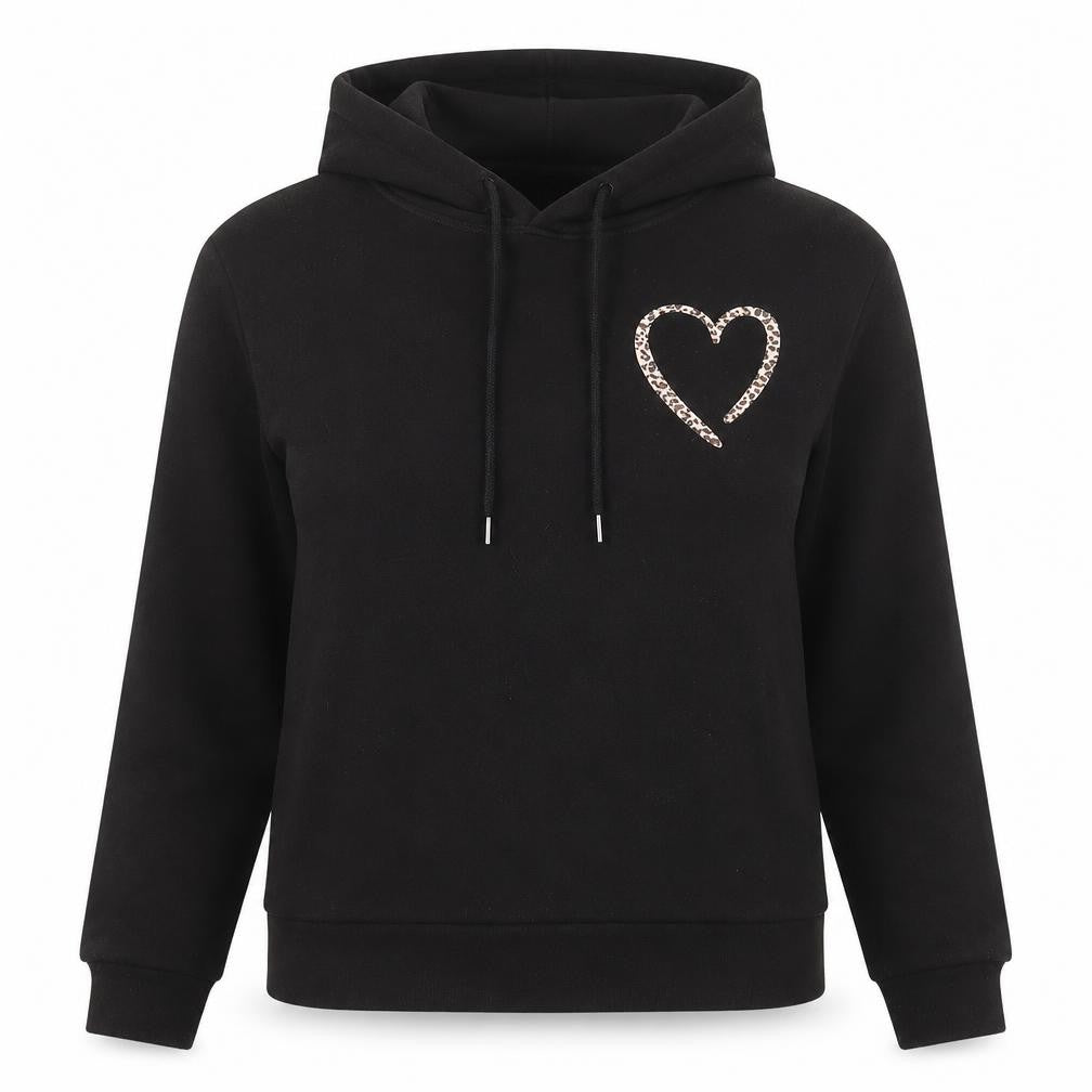 SHEIN Womens Black  Polyester Pullover Hoodie Size M  Pullover