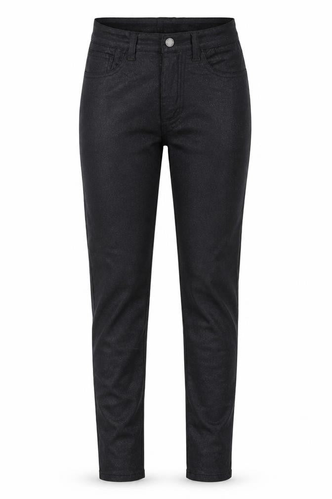 Front view of SHEIN women’s black elastane skinny jeans, size UK 28, 28-inch leg regular zip