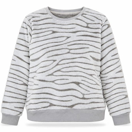 Debenhams Womens Grey Crew Neck Animal Print Polyester Pullover Jumper Size 12   - Lounge Top