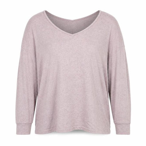 SheIn Womens Pink  Polyester Jersey T-Shirt Size XL V-Neck - Batwing