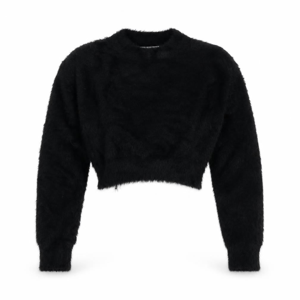 Front view of Sixth June women’s black round neck nylon jumper, size L