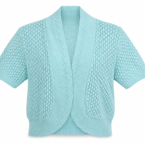 M3 Womens Blue V-Neck  Cotton Shrug Jumper Size M