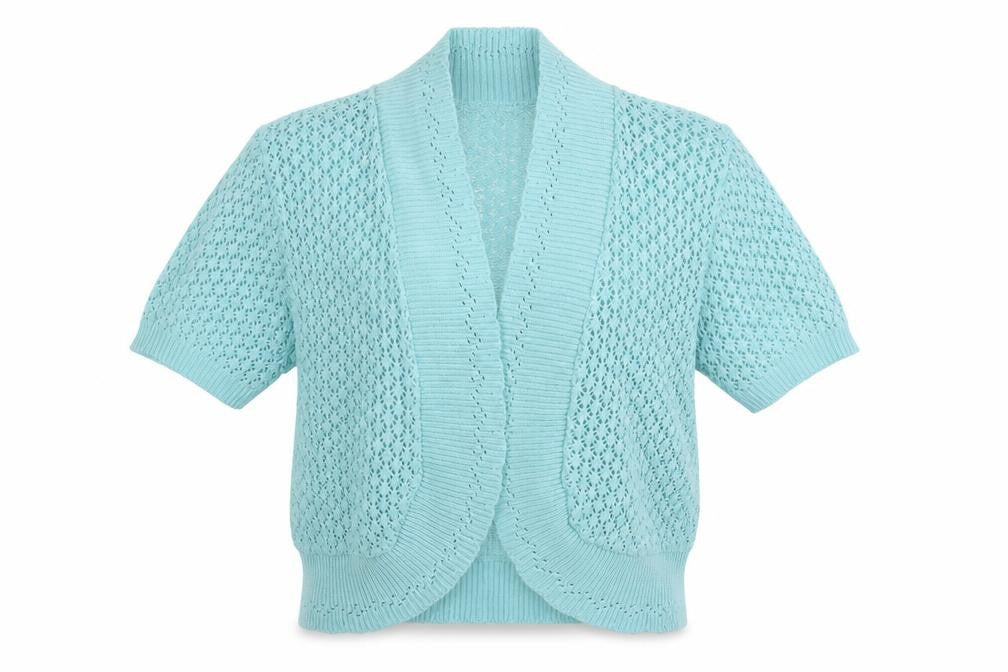 M3 Womens Blue V-Neck  Cotton Shrug Jumper Size M