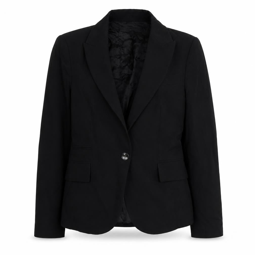 Front view of Zara women’s black jacket, size UK 38