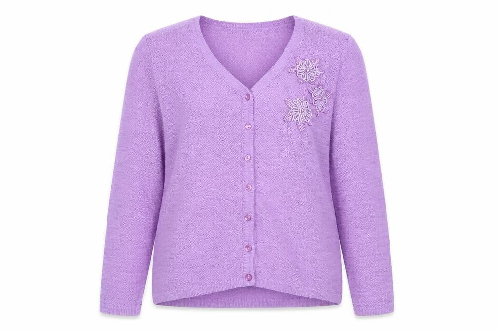 FAY LOUISE  Womens Purple V-Neck  Acrylic Pullover Jumper Size XL