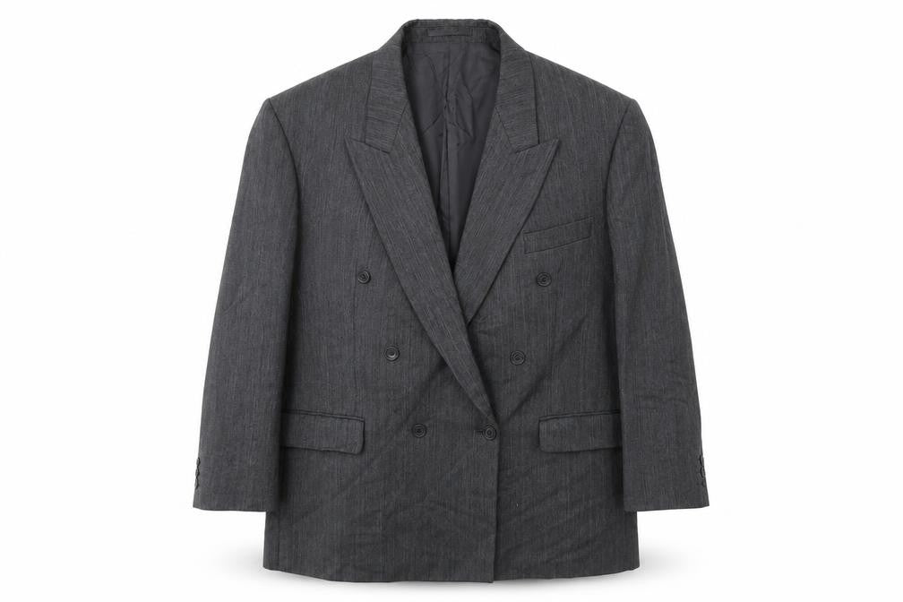Front view of Marks & Spencer men’s grey wool jacket suit, size 44