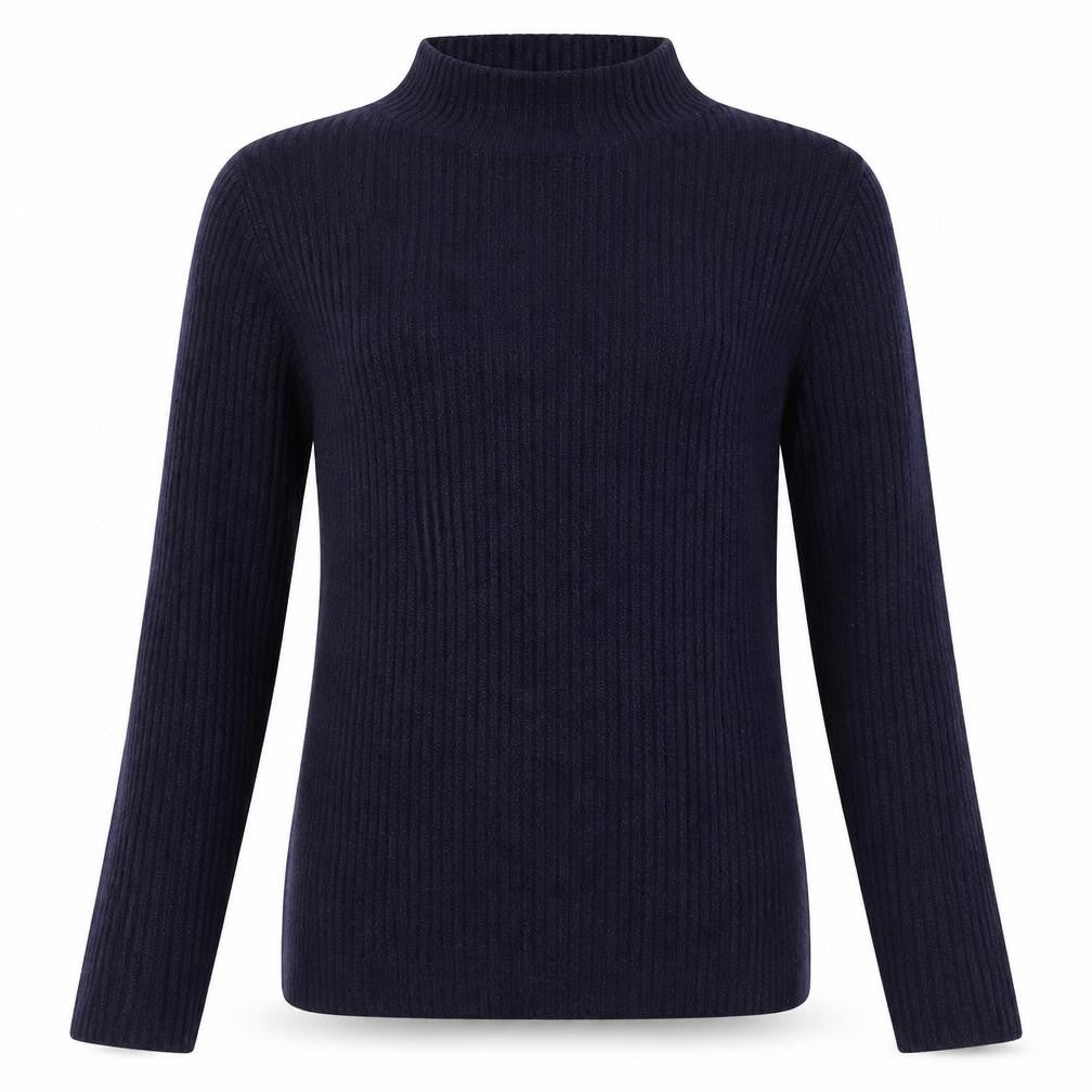 Front view of Next women’s blue round neck polyester jumper, size UK 8