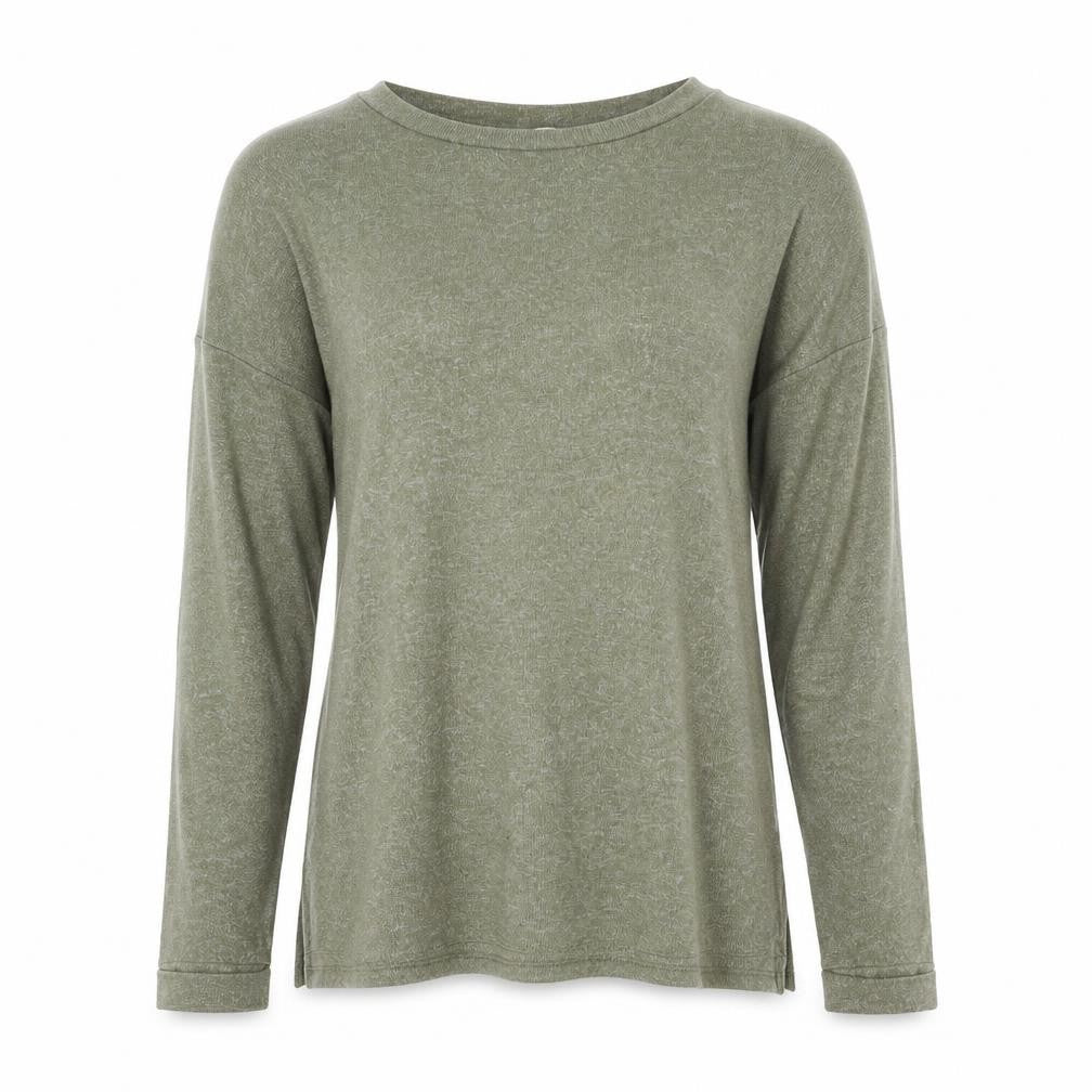 Front view of George women’s green round neck viscose jumper, size S