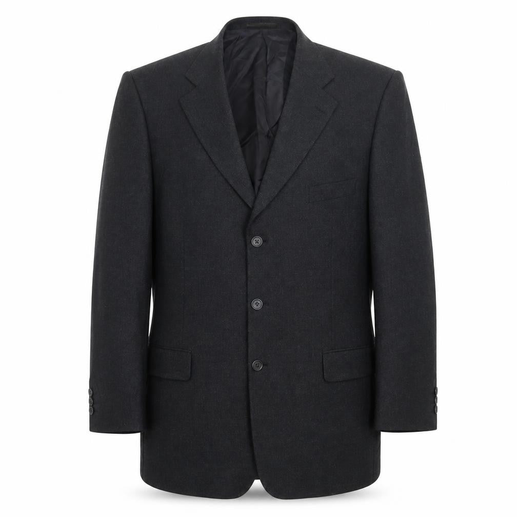 Front view of Marks & Spencer men’s blue polyester jacket suit jacket, size 38