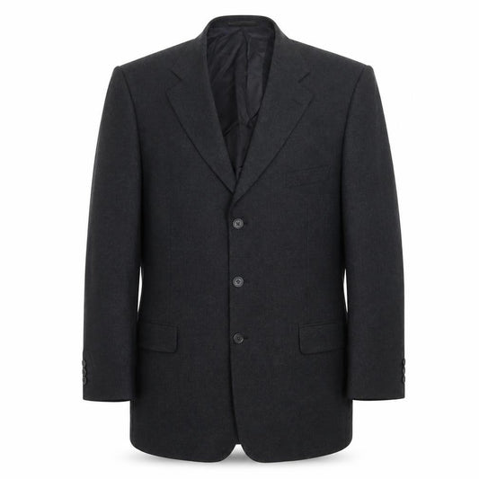 Front view of Marks & Spencer men’s blue polyester jacket suit jacket, size 38