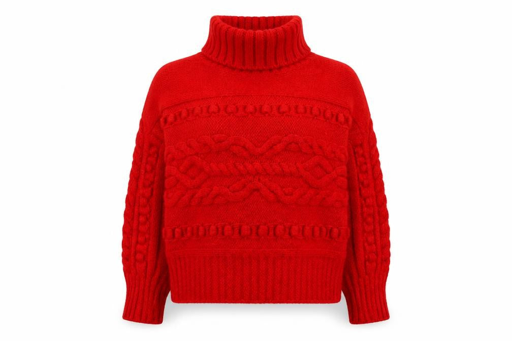 Front view of George women’s orange roll neck acrylic jumper, size L