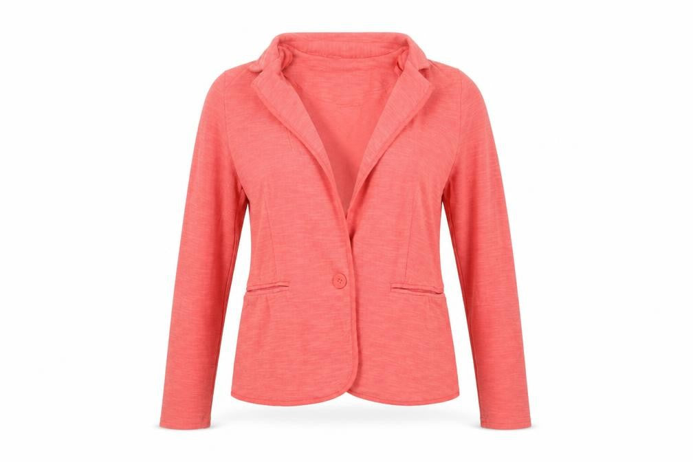 Front view of New Look women’s pink jacket coatigan, size UK 10