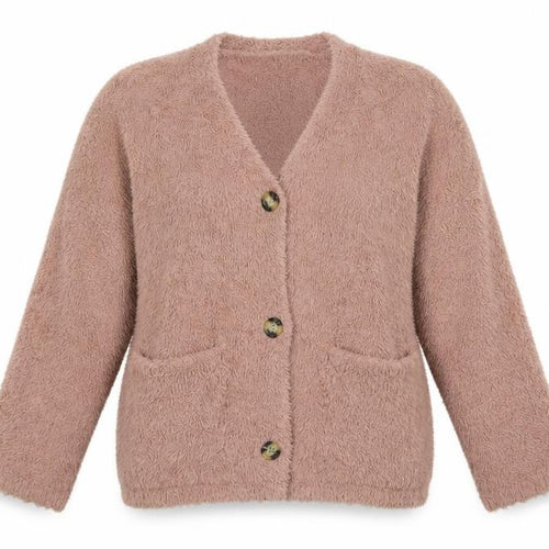 Pull&Bear Womens Pink V-Neck  Acrylic Cardigan Jumper Size M