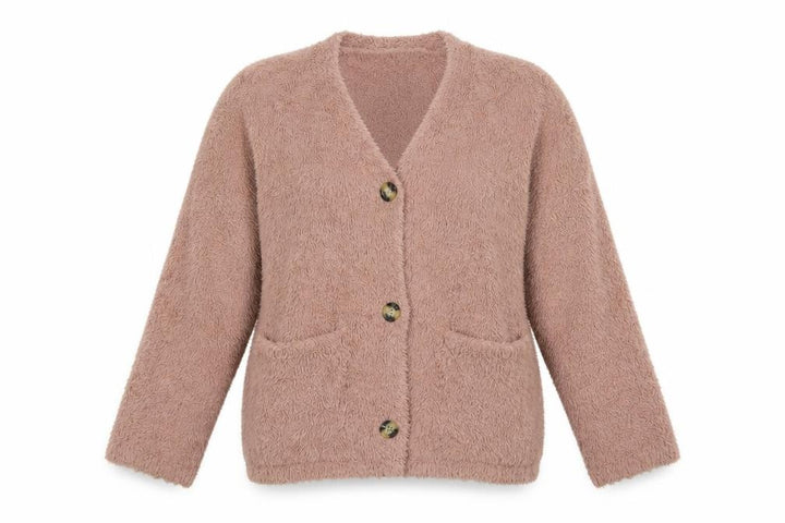 Pull&Bear Womens Pink V-Neck Acrylic Cardigan Jumper Size M