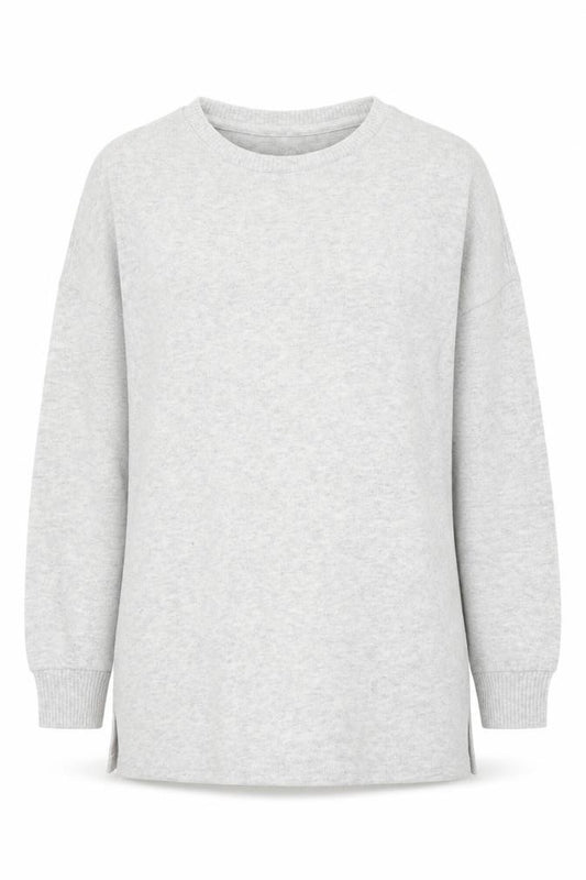 Front view of Primark women’s grey round neck polyester jumper, size S