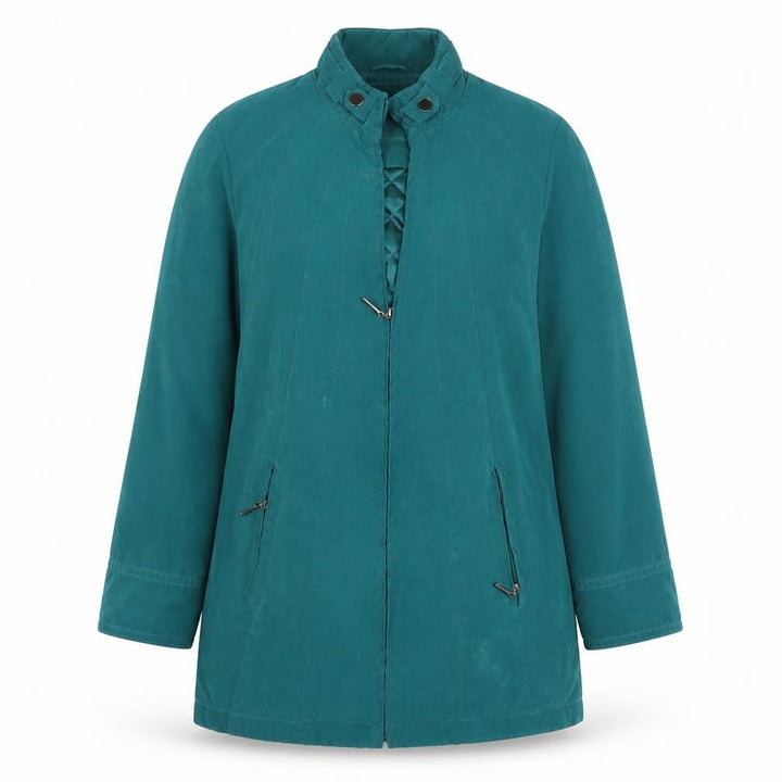 BM Womens Green   Overcoat Coat Size M  Zip