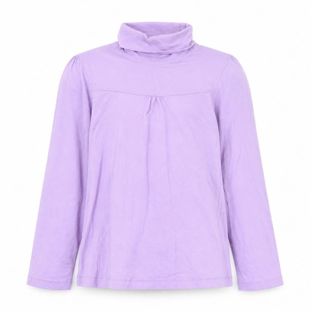 YFK Girls Purple  Cotton Basic T-Shirt Size 10 Years Roll Neck