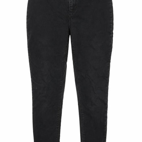 Dorothy Perkins Womens Black  Cotton Skinny Jeans Size 12 L27 in Slim Zip