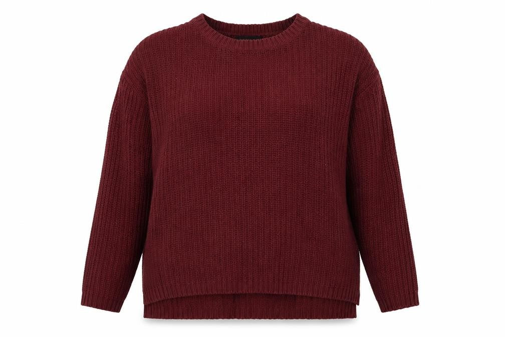 Front view of Forever 21 women’s purple round neck polyester jumper, size L