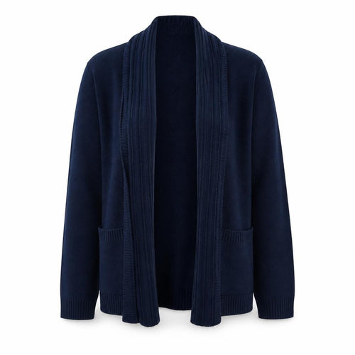 Just Elegance Womens Blue Square Neck  Acrylic Cardigan Jumper Size M