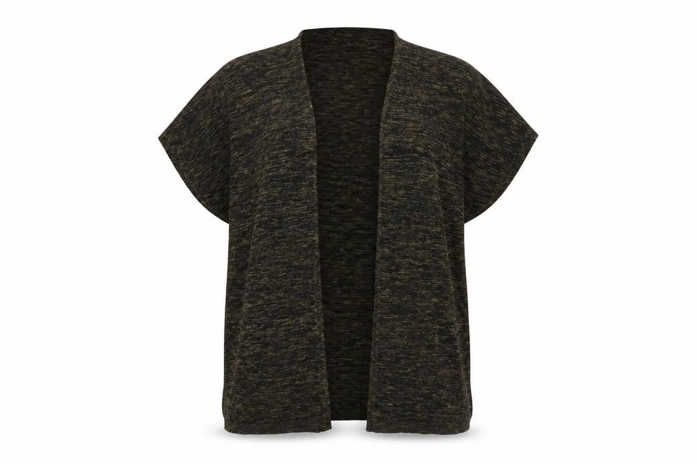 Front view of Atmosphere women’s green square neck viscose cardigan jumper, size S