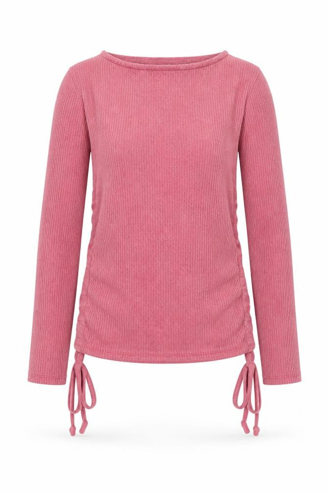 Front view of George women’s pink round neck viscose jumper, size S