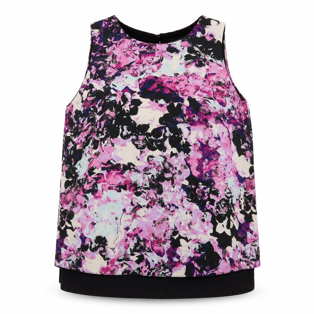 Front view of Dorothy Perkins women’s multicoloured floral polyester basic blouse, size UK 8, round neck