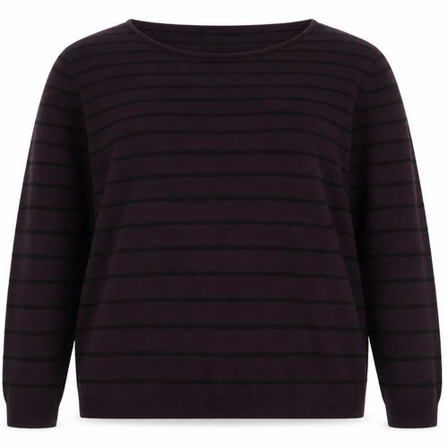 Debenhams Womens Purple Round Neck Striped Viscose Pullover Jumper Size 14