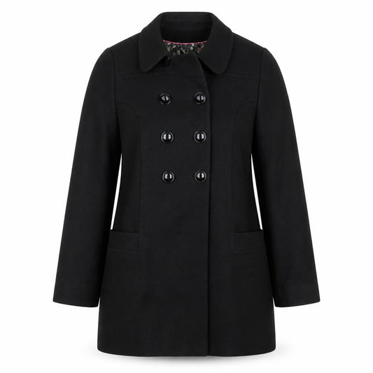 Front view of Next women’s black jacket, size UK 10, button