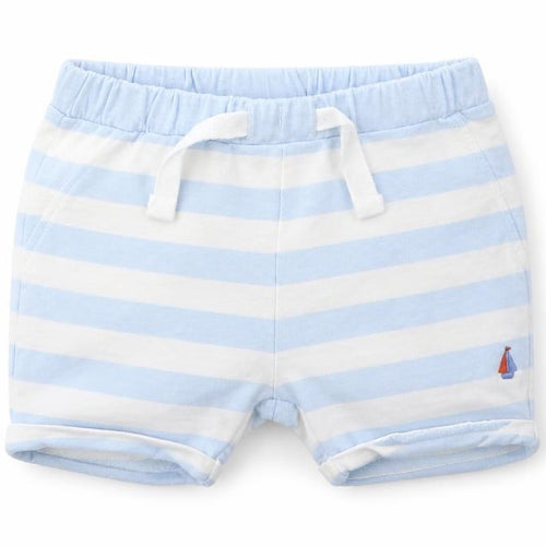 NEXT Boys Blue Striped 100% Cotton Cropped Trousers Size 3-6 Months  Tie