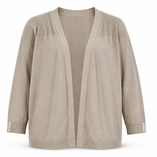 BHS Womens Beige V-Neck  Acrylic Cardigan Jumper Size 18