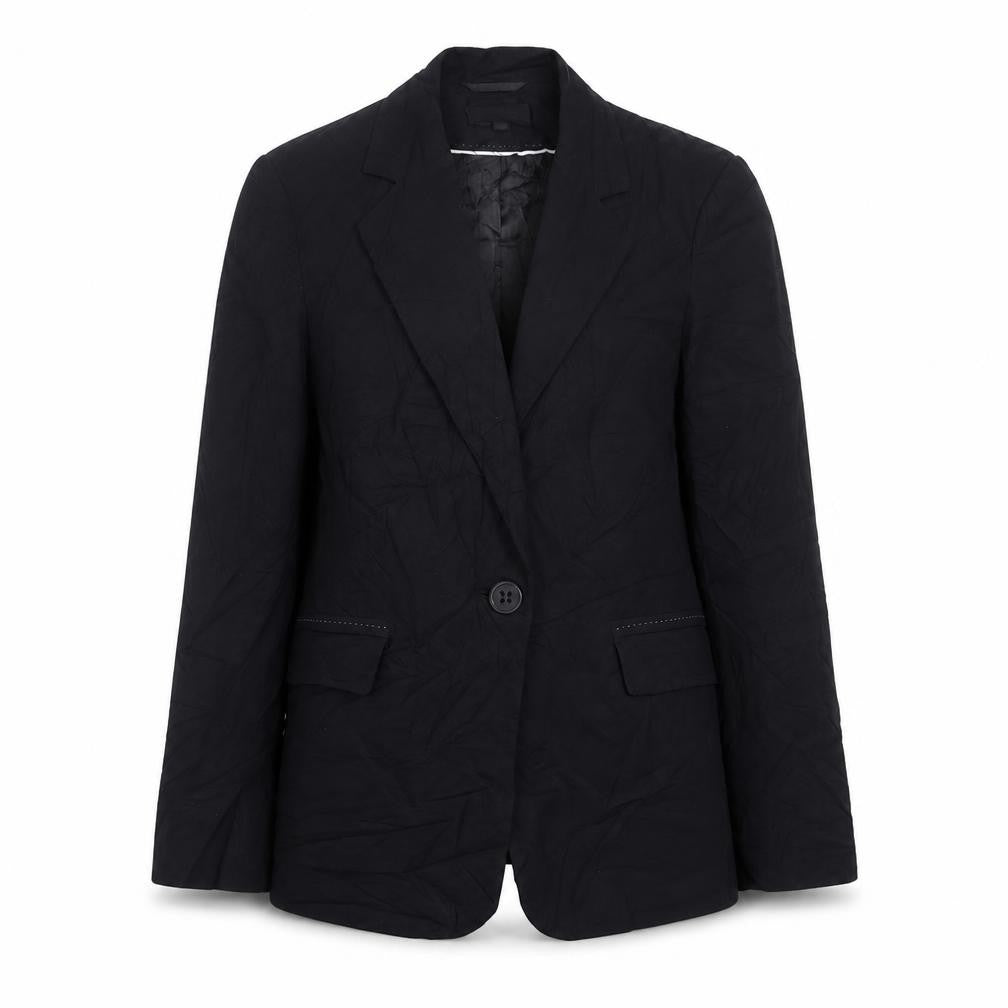 Front view of Marks & Spencer women’s black jacket blazer, size UK 8, button
