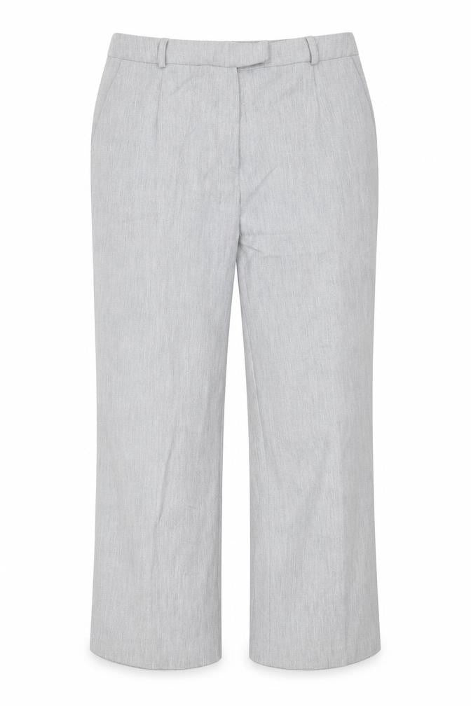 Fashion Extra Womens Grey  Polyester Trousers  Size 14 L28 in Regular Hook & Eye