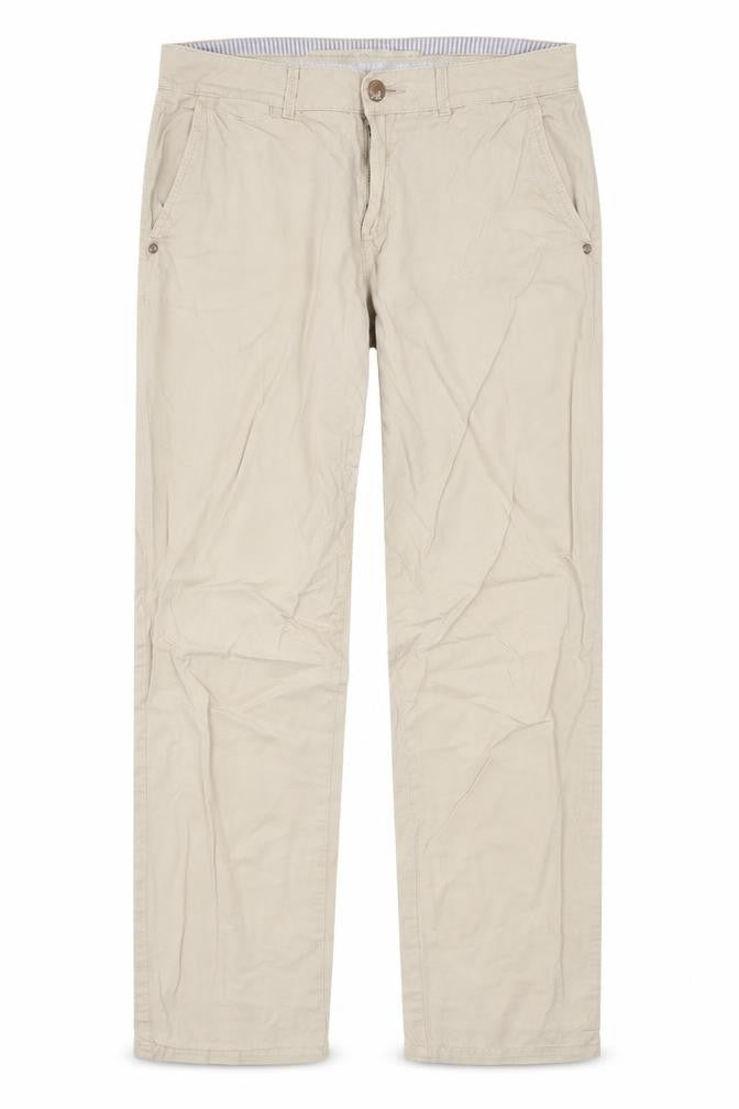 Indigo Womens Beige  Cotton Trousers  Size 30 in L29 in Regular Button