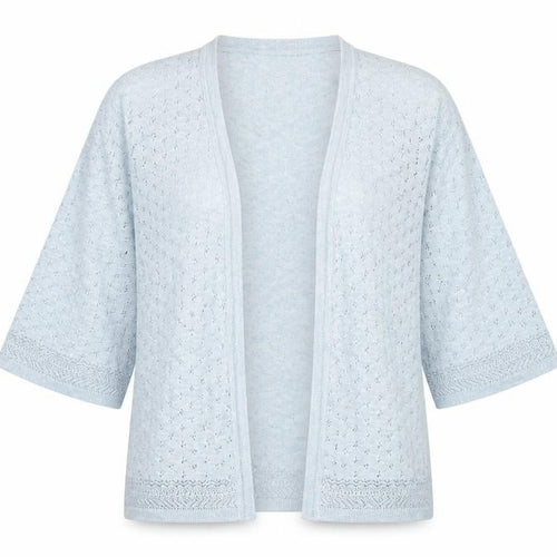 Marks and Spencer Womens Blue Square Neck  Acrylic Cardigan Jumper Size 16
