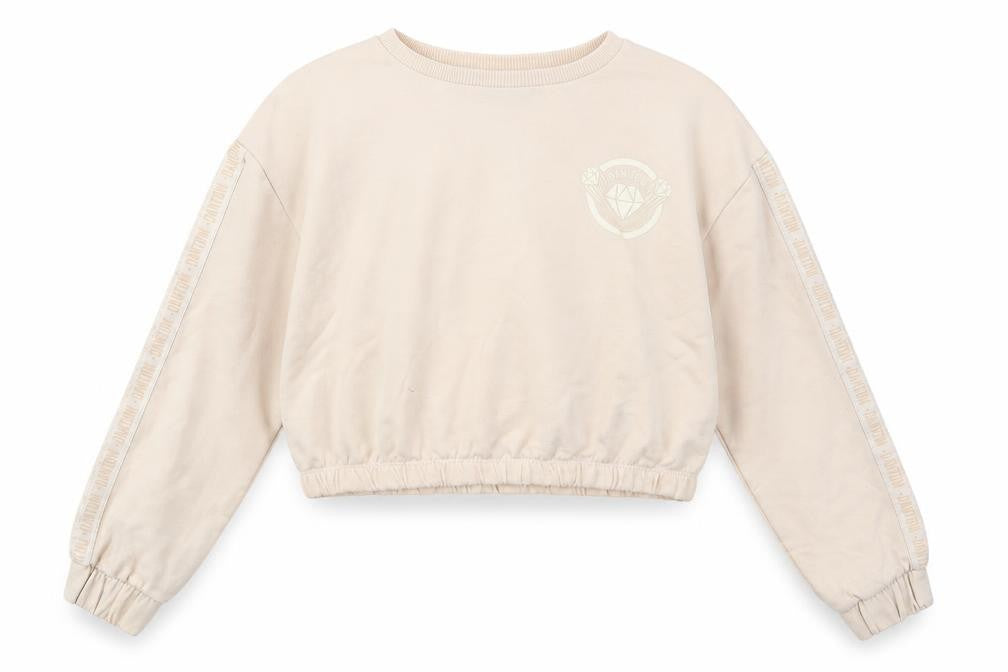 Front view of George girls’ pink polyester pullover sweatshirt, size 10-11, years