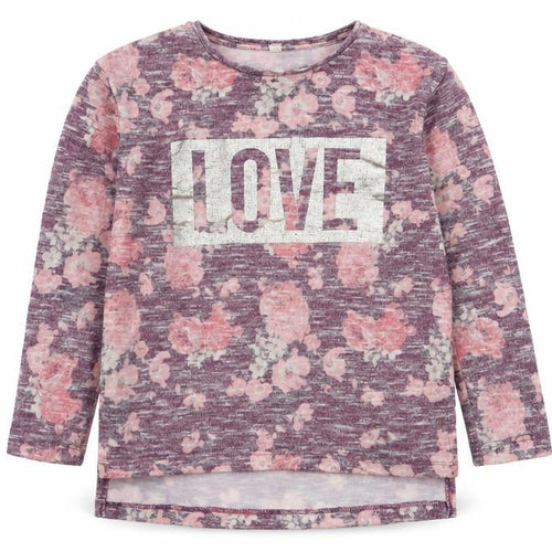 Primark Girls Multicoloured Floral Polyester Jersey T-Shirt Size 9-10 Years Round Neck Pullover