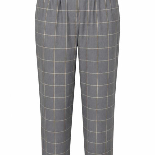 Topshop Womens Grey Plaid Polyester Chino Trousers Size 10 L23 in Regular