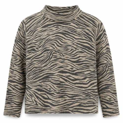 Betty&Co Womens Beige Round Neck Animal Print Acrylic Pullover Jumper Size 38