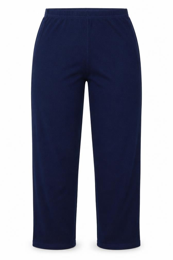 Front view of Anthology women’s blue polyester trousers, size UK 12, 28-inch leg regular