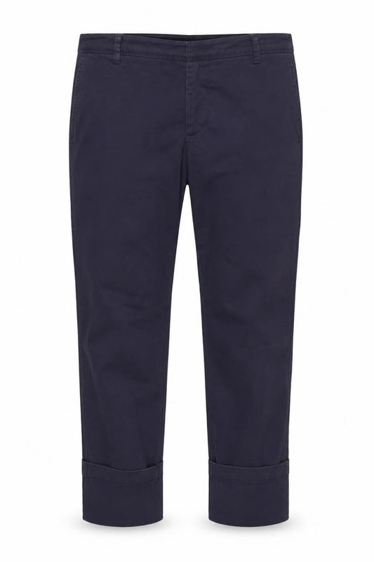 Front view of Papya women’s blue cotton boyfriend jeans, size UK 16, 28-inch leg regular