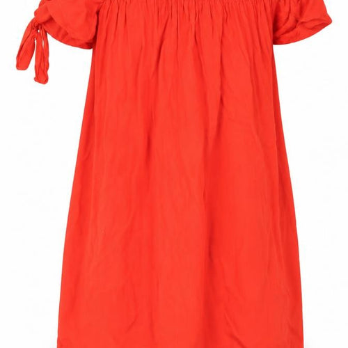 Mango Womens Orange  Viscose Basic Blouse Size 8 Off the Shoulder