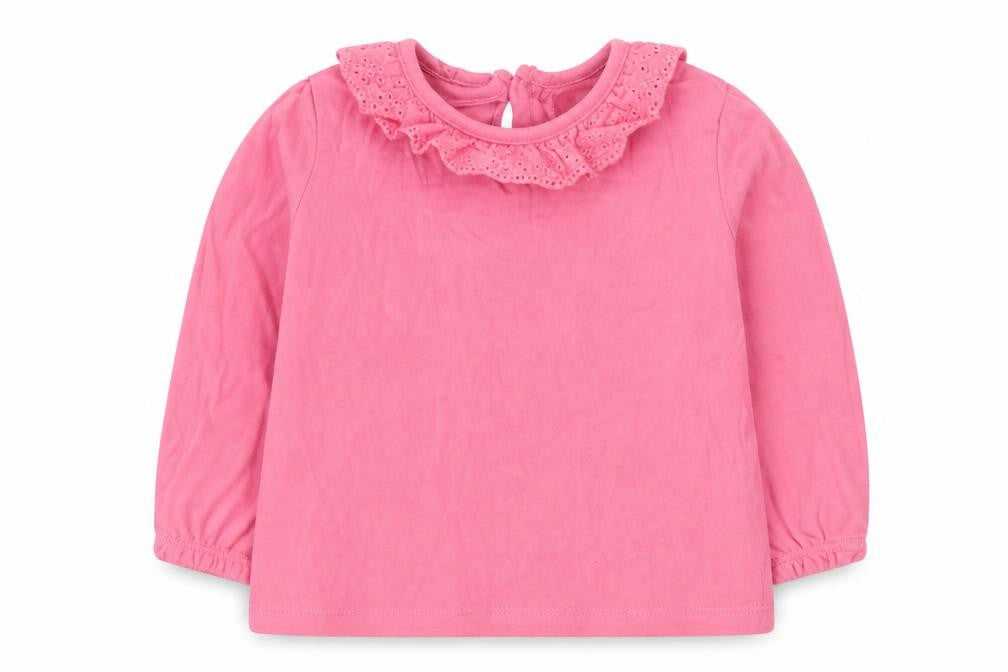 FRED FLO Baby Pink  Cotton Basic T-Shirt Size 9-12 Months Round Neck