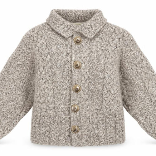 Emeralo Design  Womens Beige Collared  Acrylic Cardigan Jumper Size M