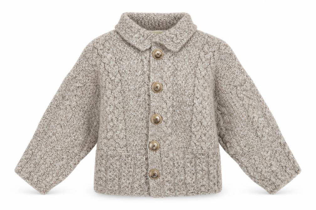 Emeralo Design  Womens Beige Collared  Acrylic Cardigan Jumper Size M