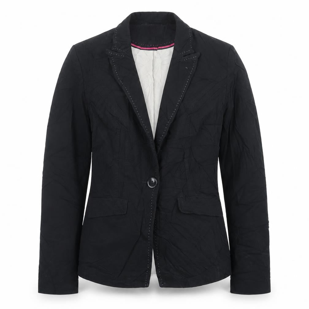 Front view of Next women’s black jacket blazer, size UK 10, button