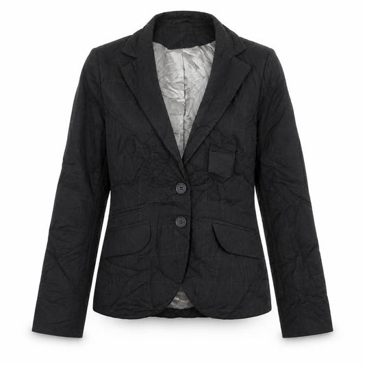 Front view of Dorothy Perkins women’s black check jacket blazer, size UK 12, button