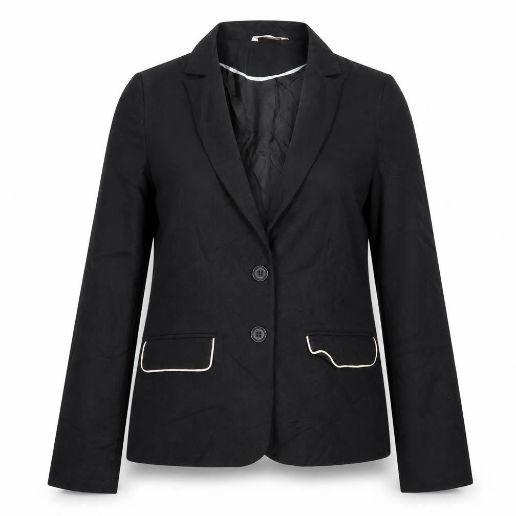 Front view of George women’s black jacket blazer, size UK 12, button